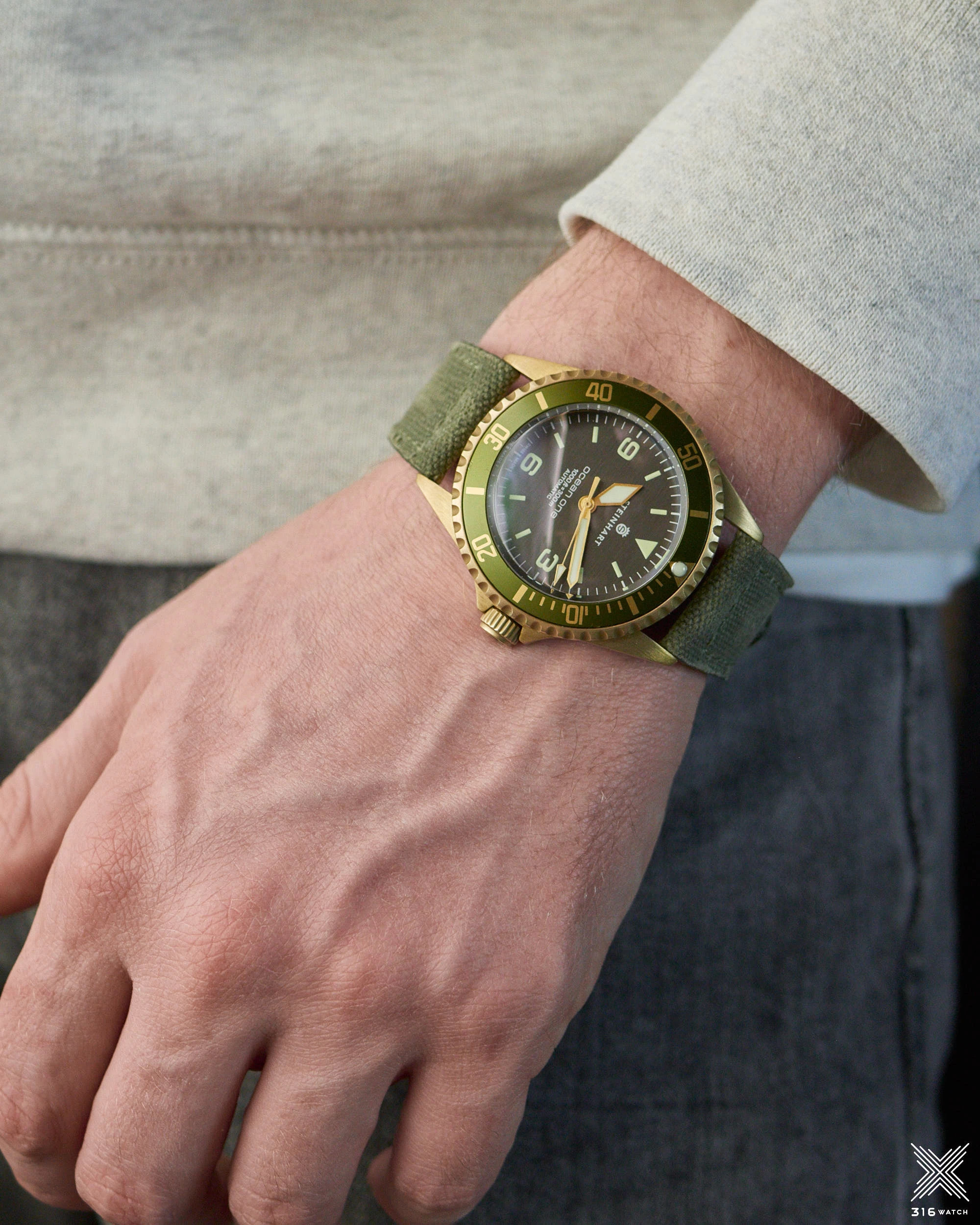 Steinhart Ocean One Bronze Green Diver Watch 103-0575