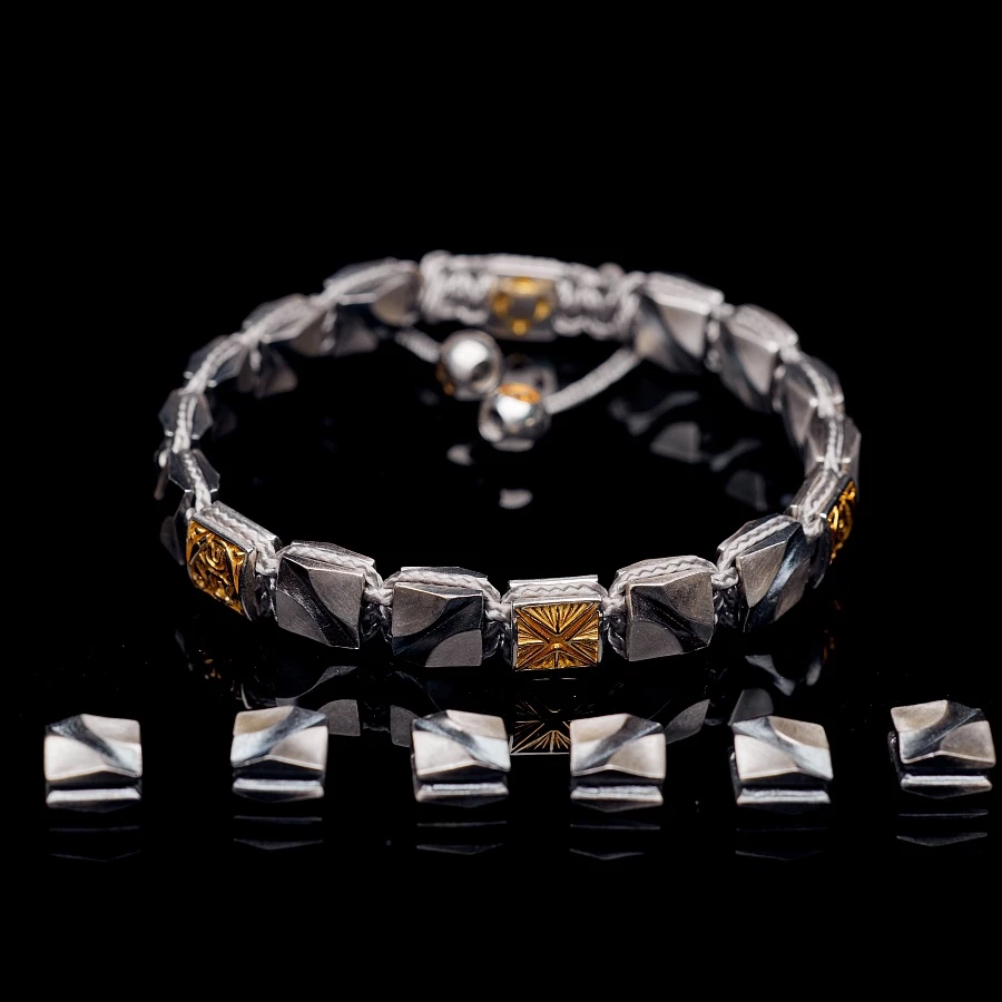 Браслет Origami 8 Silver Core с позолотой