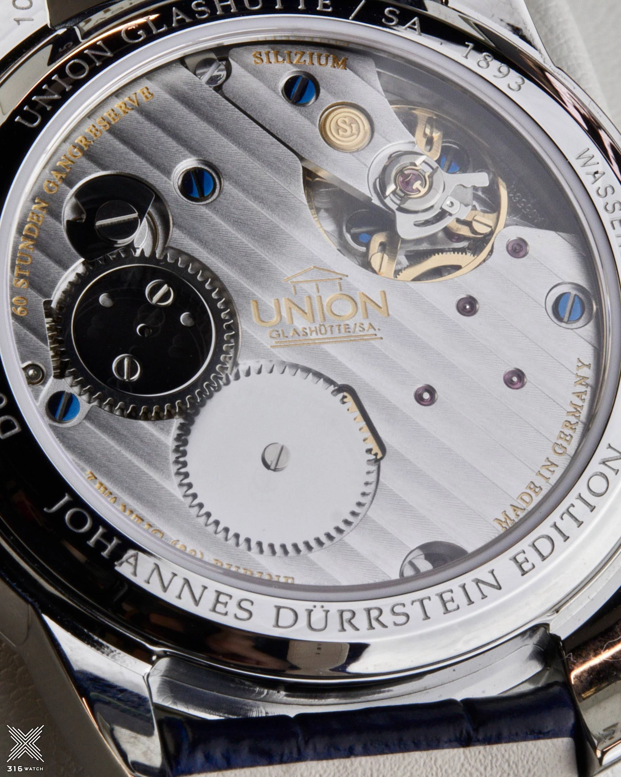 Union Glashütte 1893 Johannes Dürrstein Edition Gangreserve D007.456.16.082.00